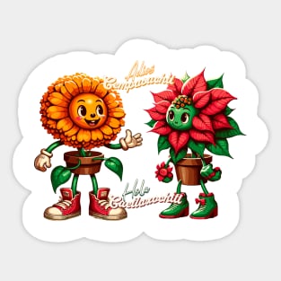 Cempasuchil & Cuetlaxochitl | Chicano Style Sticker